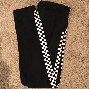 RUE21 2X Black Leggings with Checkered Sides